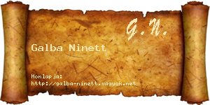 Galba Ninett névjegykártya